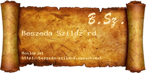 Beszeda Szilárd névjegykártya