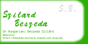 szilard beszeda business card